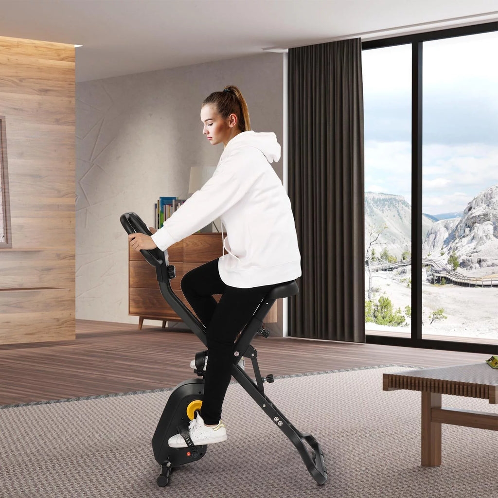 SalonMore Folding Upright Bike, for Indoor Home Cycling Trainer
