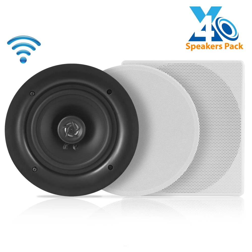 Pyle Audio 6.5 In 2 Way 200W Flush Mount Bluetooth Ceiling Wall Speakers (8 Pk)