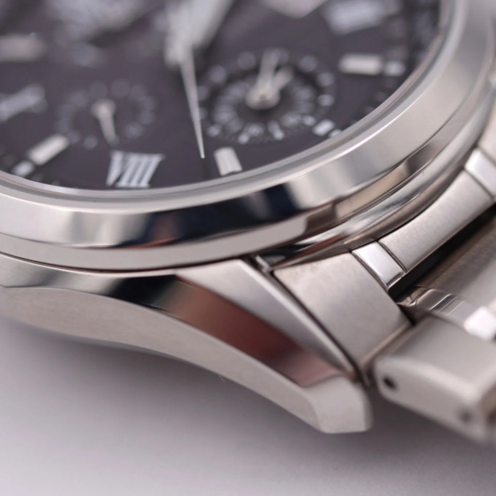Secondhand CITIZEN Citizen EXCEED Exceed Watch H820-T023916 Titanium Silver Black Dial Eco Drive Solar Radio (Good)
