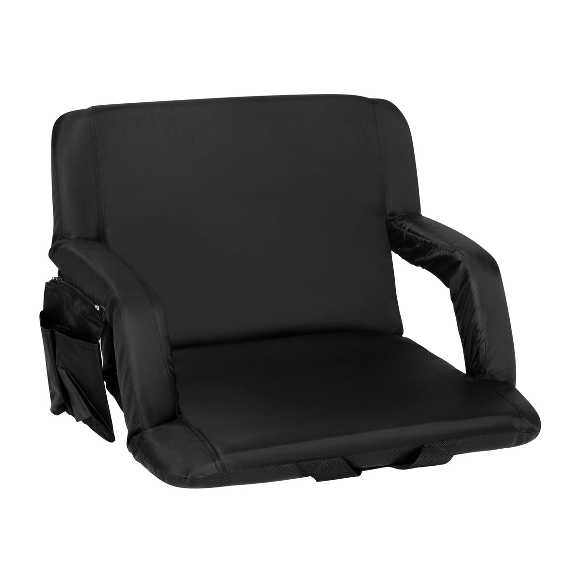 Flash Furniture Malta Fabric Extra Wide Stadium Chair, Black