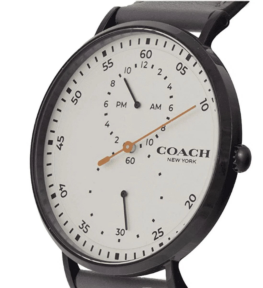 Coach 14602475 Charles Ivory Chronograph Dial Grey Leather Band Men's Watch