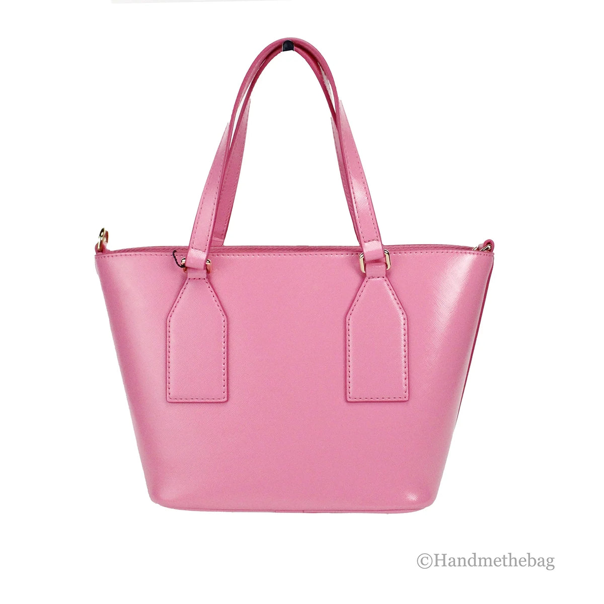 Marc Jacobs Small Candy Pink Saffiano Leather Tote Crossbody Bag