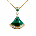 Used BVLGARI Bvlgari Diva Dream Necklace Malachite Diamond K18PG D0.28ct Pink Gold 7.3g Ladies Pendant (Good)