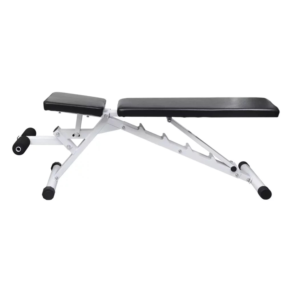 Dcenta Fitness Utility Bench Backrest Adjustable Padded Cushion Full Body Workout Strength Training Bench Exercise Equipment for Home Gym, Weight Lifting 52 x 16 x 19 Inches