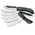 Outdoor Edge RLY50C Razor-Lite EDC 3.5" 420J2 Rust-resistant Alloy Drop Point Tanto Polymer Black, Gray Inserts