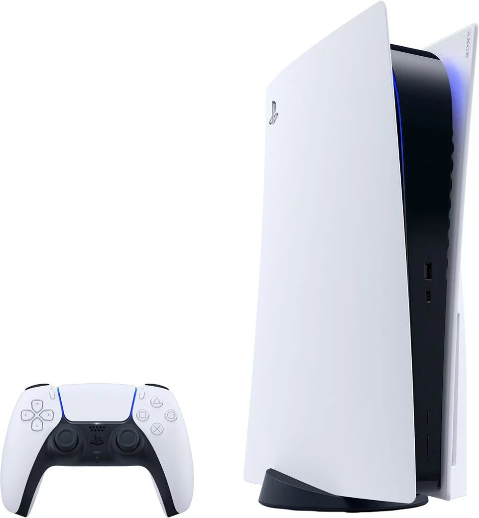 Sony PlayStation 5 Upgraded 1.8TB PCIe Gen 4 NVNe SSD Gaming Console Disc Drive Version, Controller - Original White - PS5 Disc Version JP Region Free