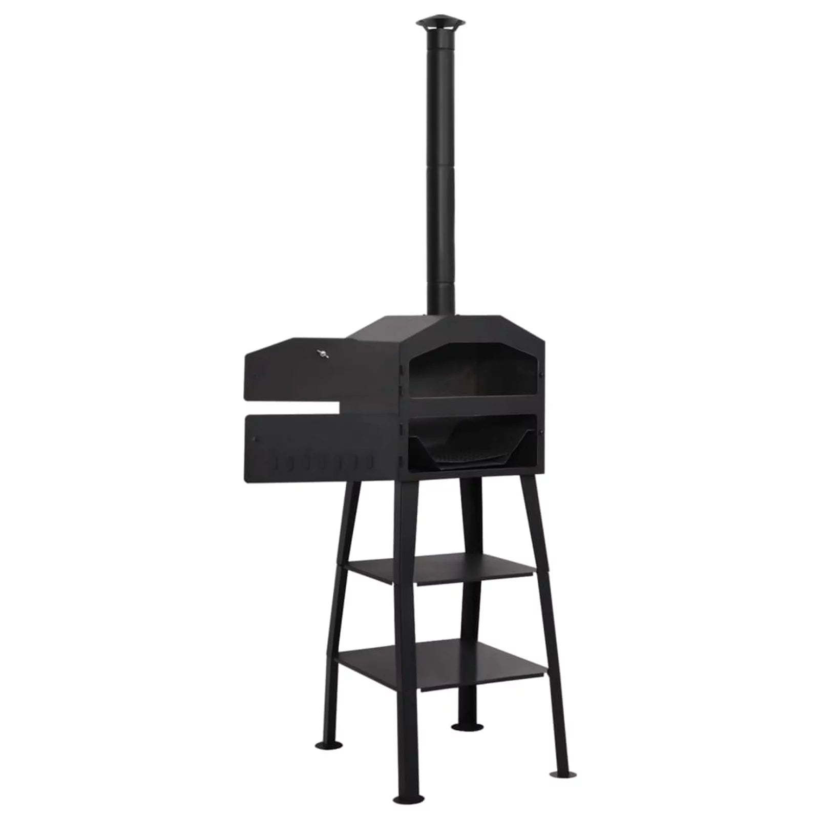 Dcenta Outdoor Pizza Oven Charcoal Fired with 2 Fireclay Stones Alloy for Camping, Patio, Backyard, Outdoor Furniture 21.3 x 23.2 x 79.9 Inches (W x D x H)