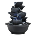 Tabletop Water Fountain with s Feng Shui Outdoor Waterfall Landscape Home Bedroom , E