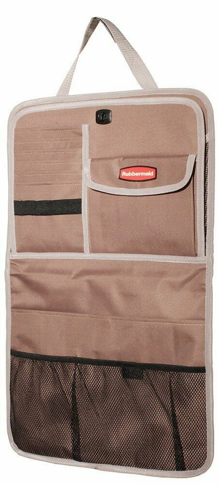 Rubbermaid Automotive Back Seat Organizer With Folding Tray Table Tan 3326-00