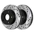 AutoShack Front Drilled Slotted Brake Rotors Black Pair of 2 Driver and Passenger Side Replacement for 2007-2010 2011 2012 Dodge Caliber 2008-2017 Mitsubishi Lancer 1.8L 2.0L 2.4L AWD FWD PR63039LR