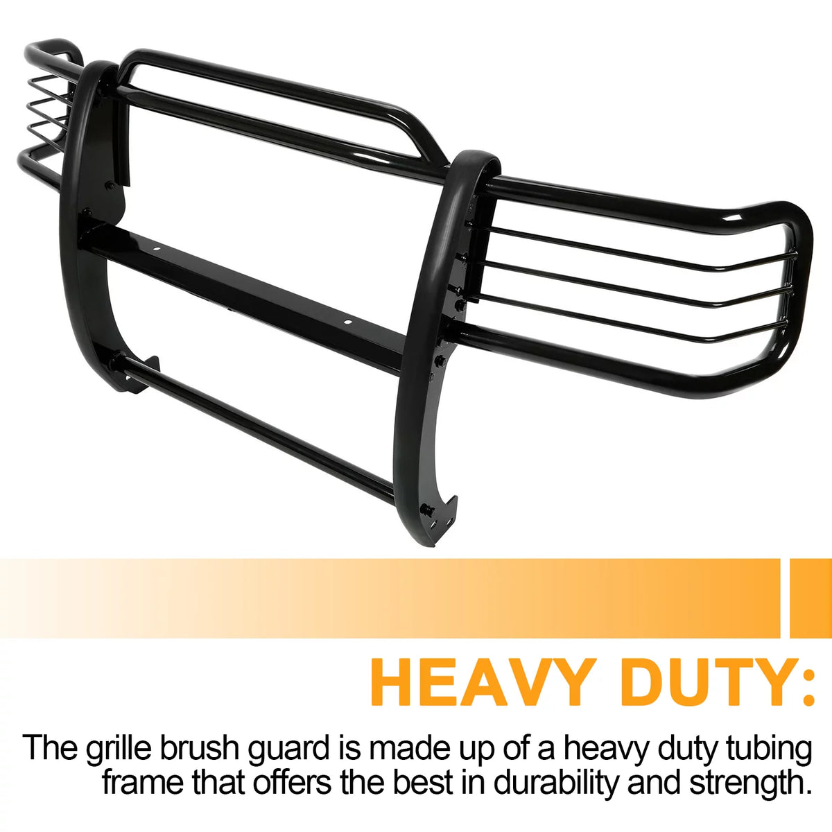 HECASA Front Grille Brush Guard Grill for Ford Ranger Mazda B4000 Pickup Truck 2001 02 03 04 05 06 07 08 09 10 11 2012 Powder Coated Black Alloy