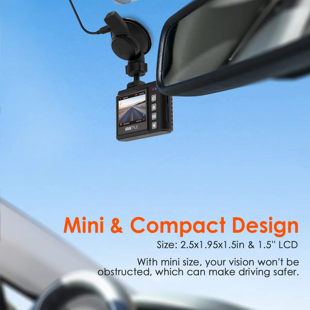 (Vantrue 128GB included)Vantrue N1 Pro Mini Dash Cam Full HD 1920x1080P Car Dash Camera 1.5 inch 160  DashCam with Sony Night Vision Sensor, 24 Hours Parking Mode, Motion Sensor, Collision Detection