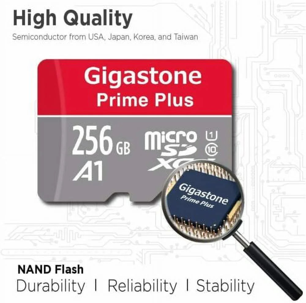 Gigastone 256GB Micro SD Card, Switch / GoPro Compatible Memory Card, UHS-I SDXC