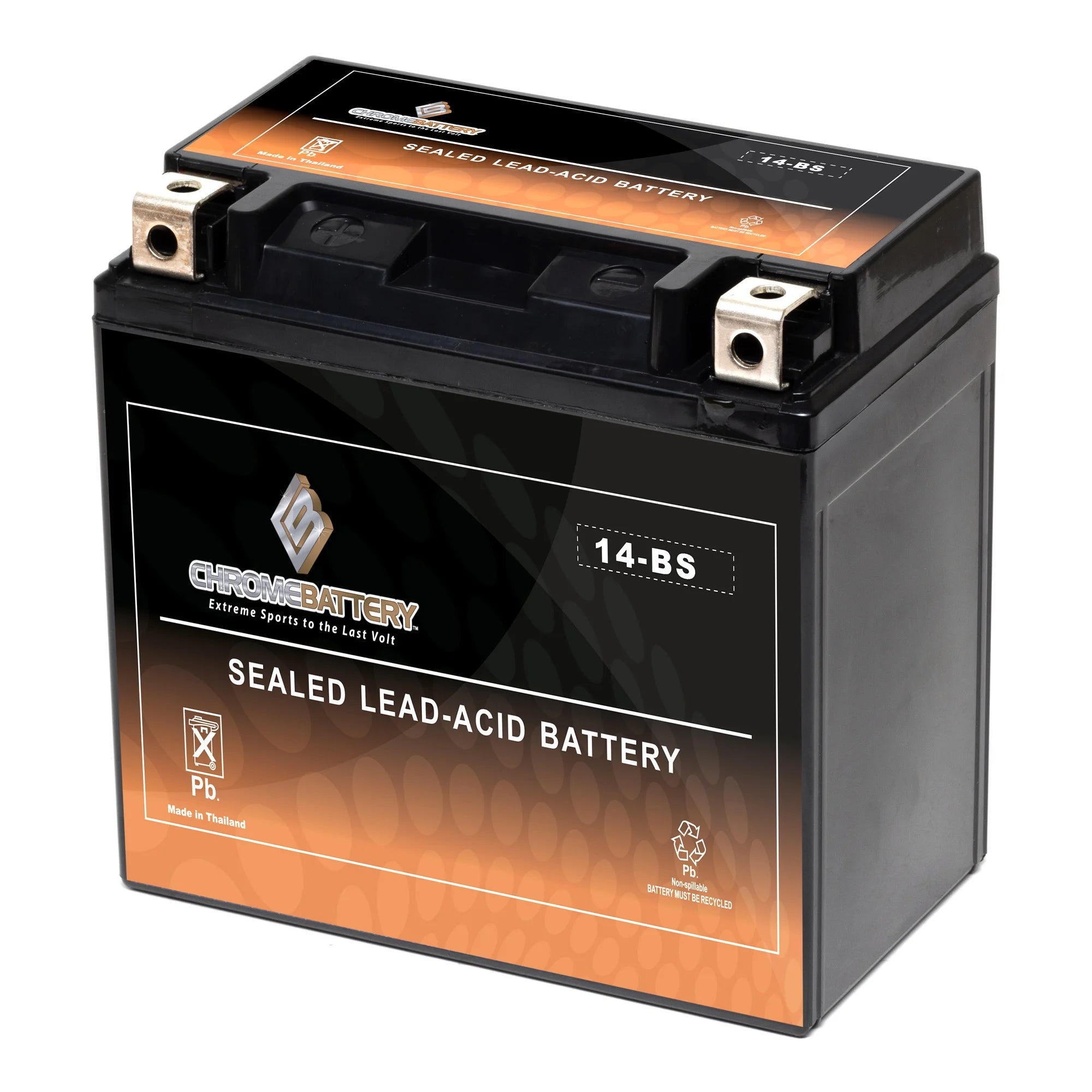 Chrome Battery Ytx14-bs (14-bs 12 Volts,12 Ah, 200 Cca) Sealed AGM Motorcycle Battery for Honda 1100cc Vt1100c, C3, T Shadow (spirit, Aero, A. C. E. Tourer) 2004
