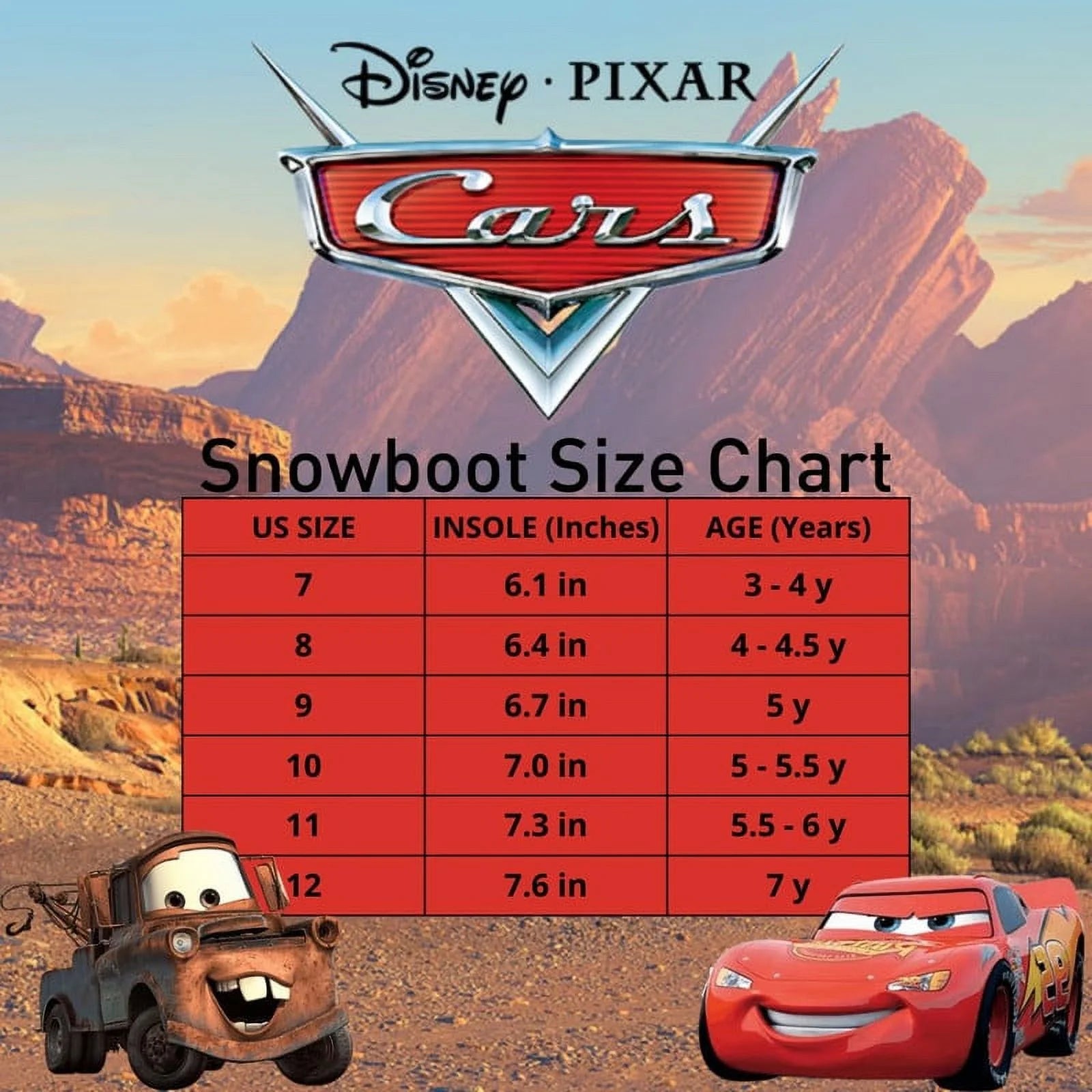 Disney Cars Snow Boots - Kids Water Resistant Winter Boots (Toddler/Little Kid)