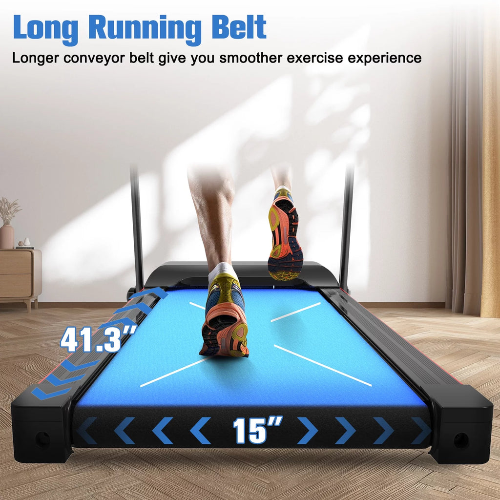 Relife Sports Foldable Treadmill with Incline 220lbs Walking Pad, 0.5-7.5mph, Black