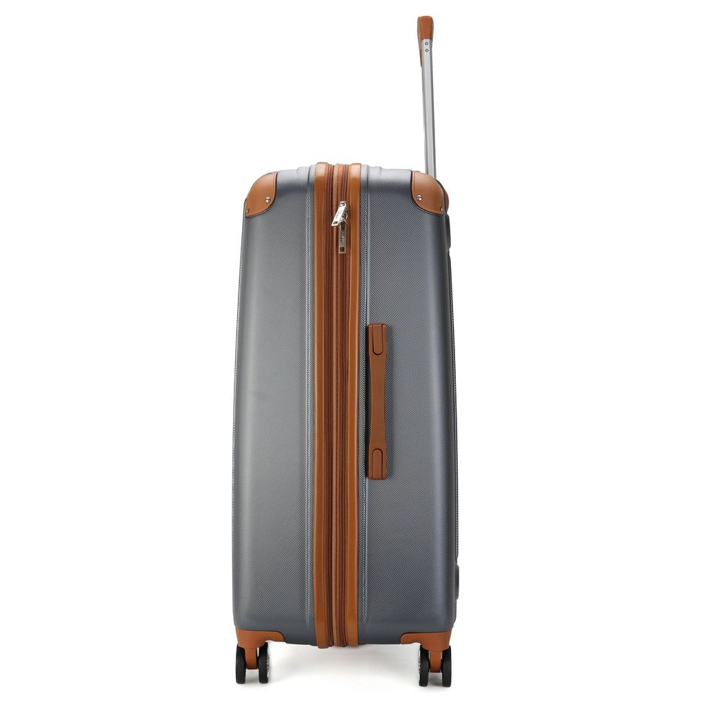 Miami CarryOn Collins 3 Piece Expandable Retro Spinner Luggage Set (Grey)