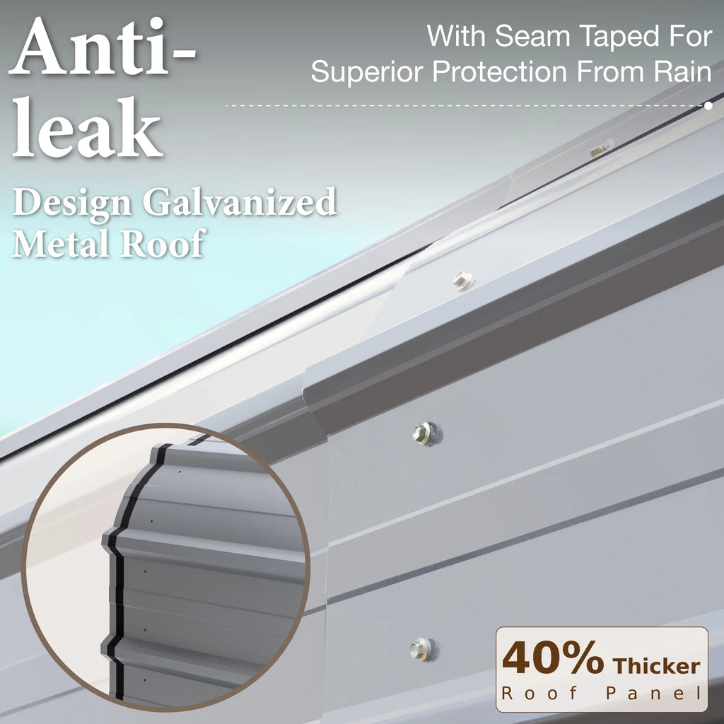 Summit Living 12 x 20 ft Metal Carport with Galvanized Metal Roof, Heavy-Duty Garage Car Storage Shelter, Gray