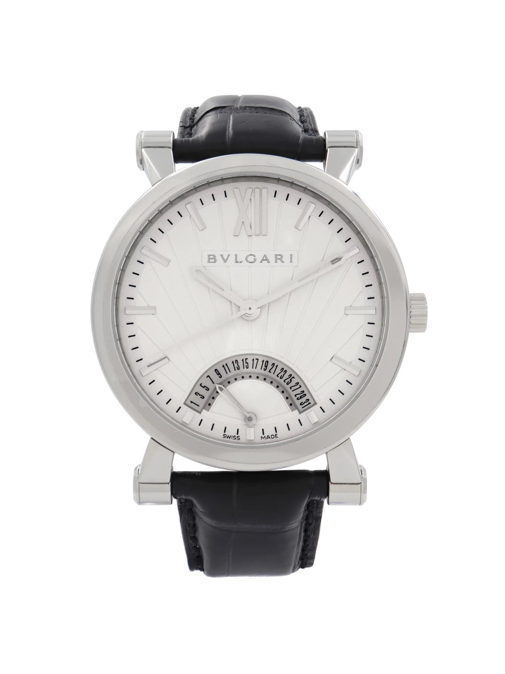 Bvlgari Sotirio Retrograde Metal White Dial Automatic Mens Watch SB42SDR