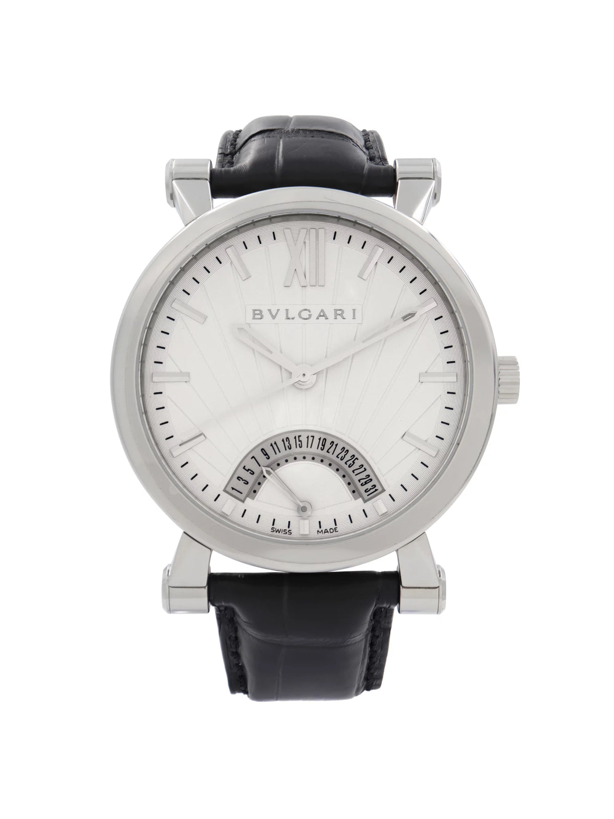 Bvlgari Sotirio Retrograde Metal White Dial Automatic Mens Watch SB42SDR