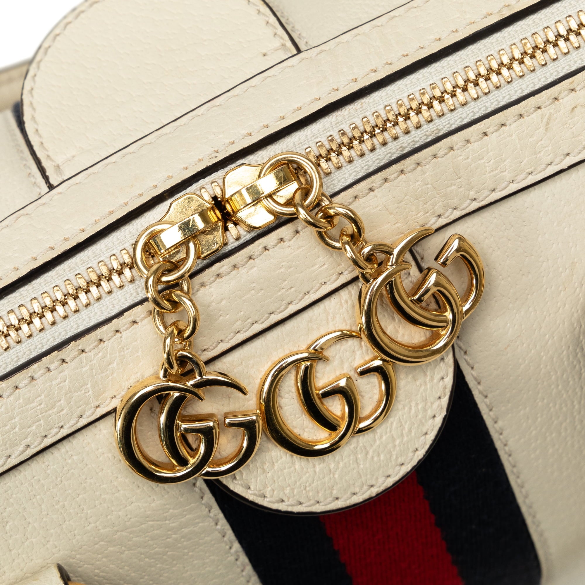 Secondhand Authenticated Gucci Ophidia Satchel Calf Leather White Unisex (Good)