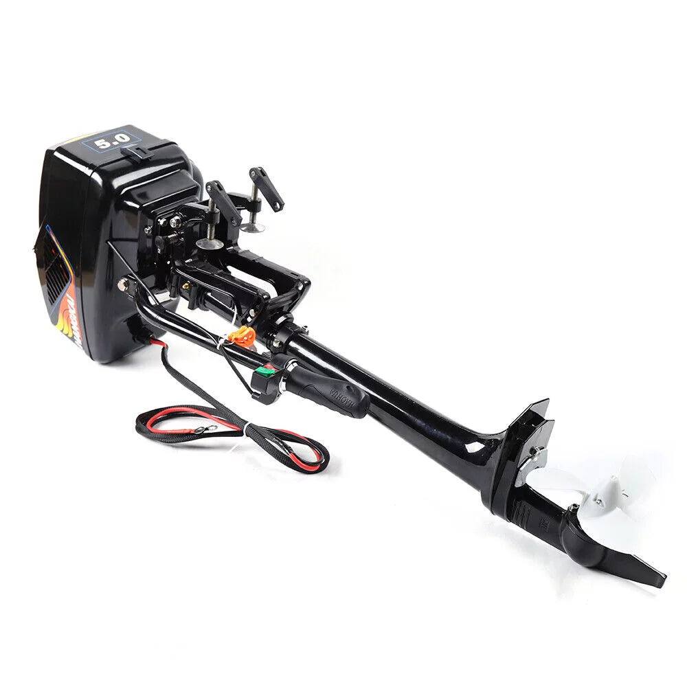 HANGKAI Electric Outboard Motor 1200W  Pure Copper Core Brushless Motor Fishing Boat Engine Long Shaft 48V Omni-directional Rotary Joystick W/ 90° Rotatable Bracket Fishing Boat Trolling
