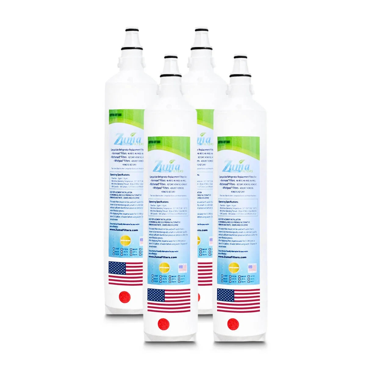 Zuma Filters™ Brand Water Filters compatible with Subzero® BI42SID (4 Pack) ZWFZ1-RF750