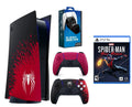 Sony PlayStation 5 Console – Marvel’s Spider-Man 2 Bundle With DualSense Red Controller, Miles Morales Game, & Dual Charger
