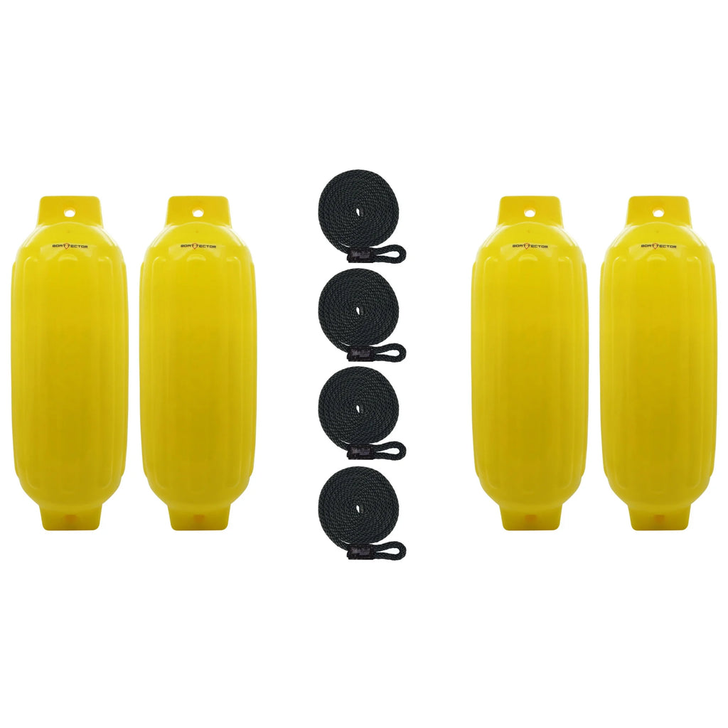 Extreme Max 3006.8558.4 BoatTector Inflatable Fender Value 4-Pack - 10" x 30", Neon Yellow