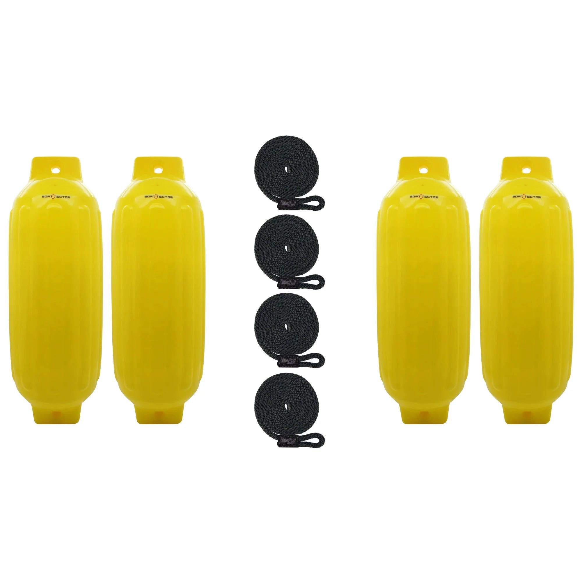 Extreme Max 3006.8558.4 BoatTector Inflatable Fender Value 4-Pack - 10" x 30", Neon Yellow