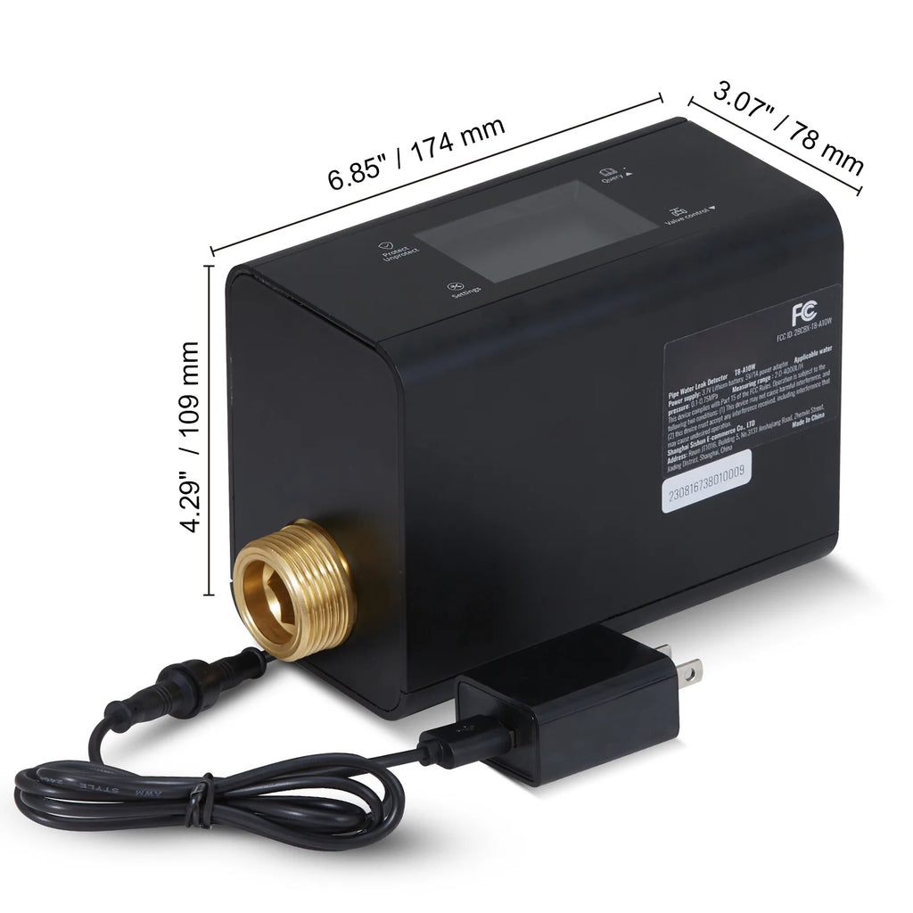 SKYSHALO Smart Water Monitor Automatic Shutoff Leak Detector Available in 1" or 3/4" Diameter. pipeline
