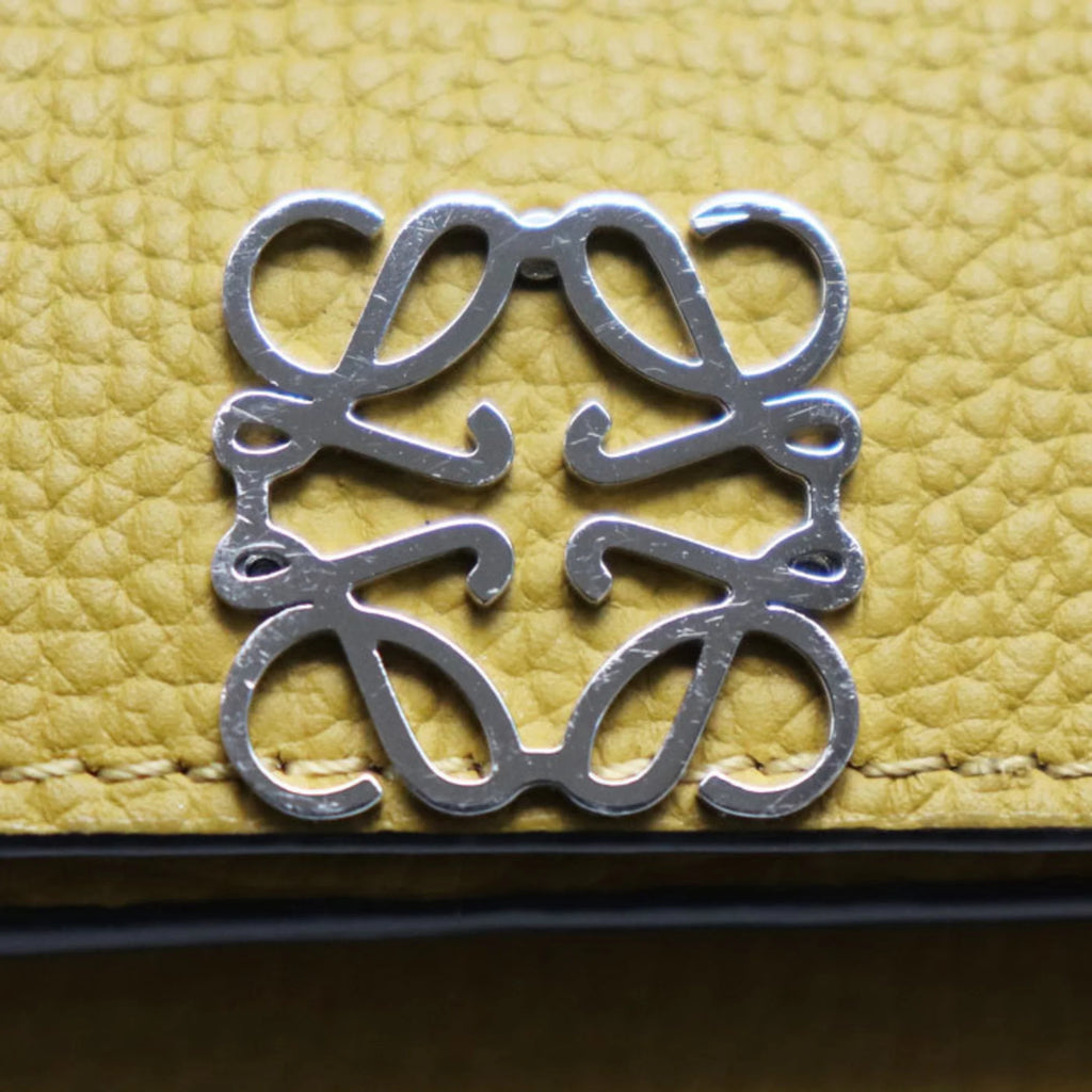 Previously Owned LOEWE Trifold Wallet Anagram Mustard Color C821TR2X02 8110 Female (Good)