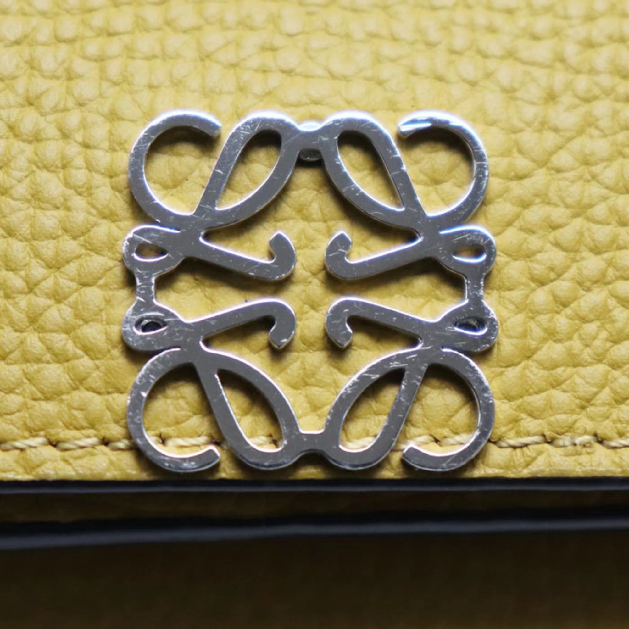 Previously Owned LOEWE Trifold Wallet Anagram Mustard Color C821TR2X02 8110 Female (Good)