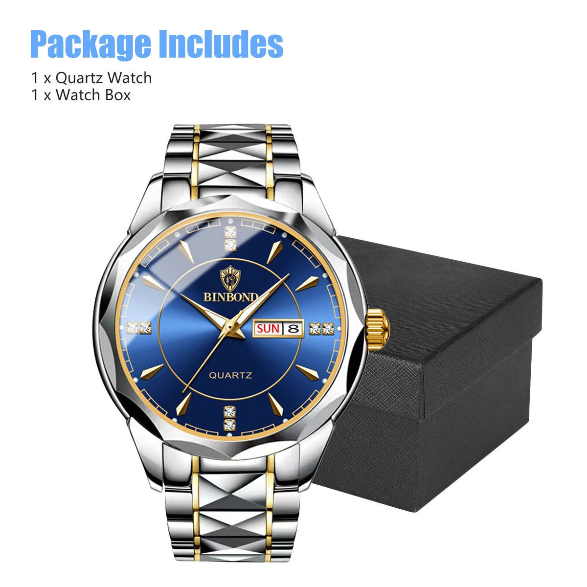Waterproof Men's Watch Classic Rust-resistant Metal Quartz Luminous Business Luxury
