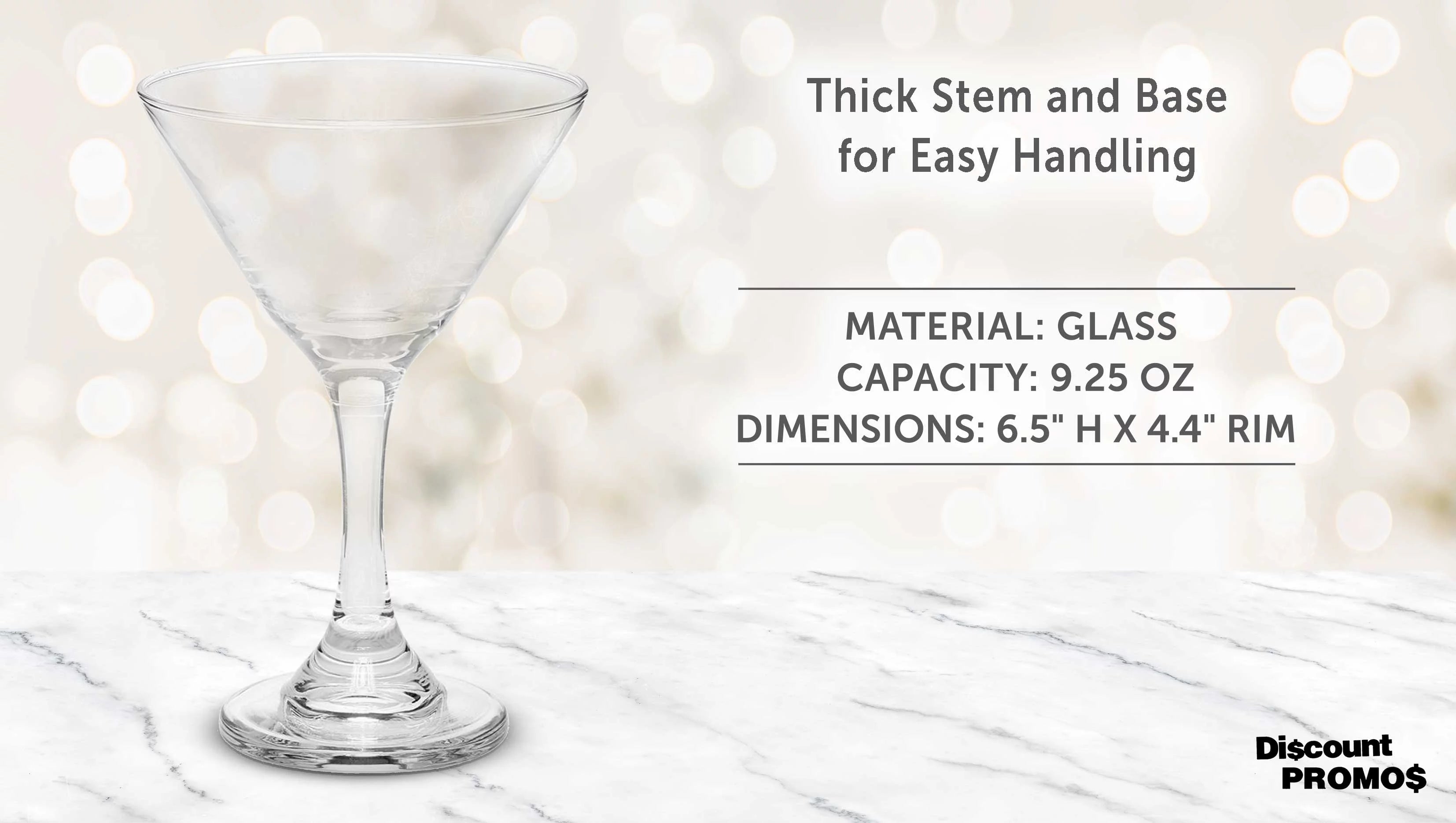 Classic Martini Glasses 9.25 oz. Set of 10, Bulk Pack - Great for Cocktails, Wedding Favors, Party Favors, Events - Clear