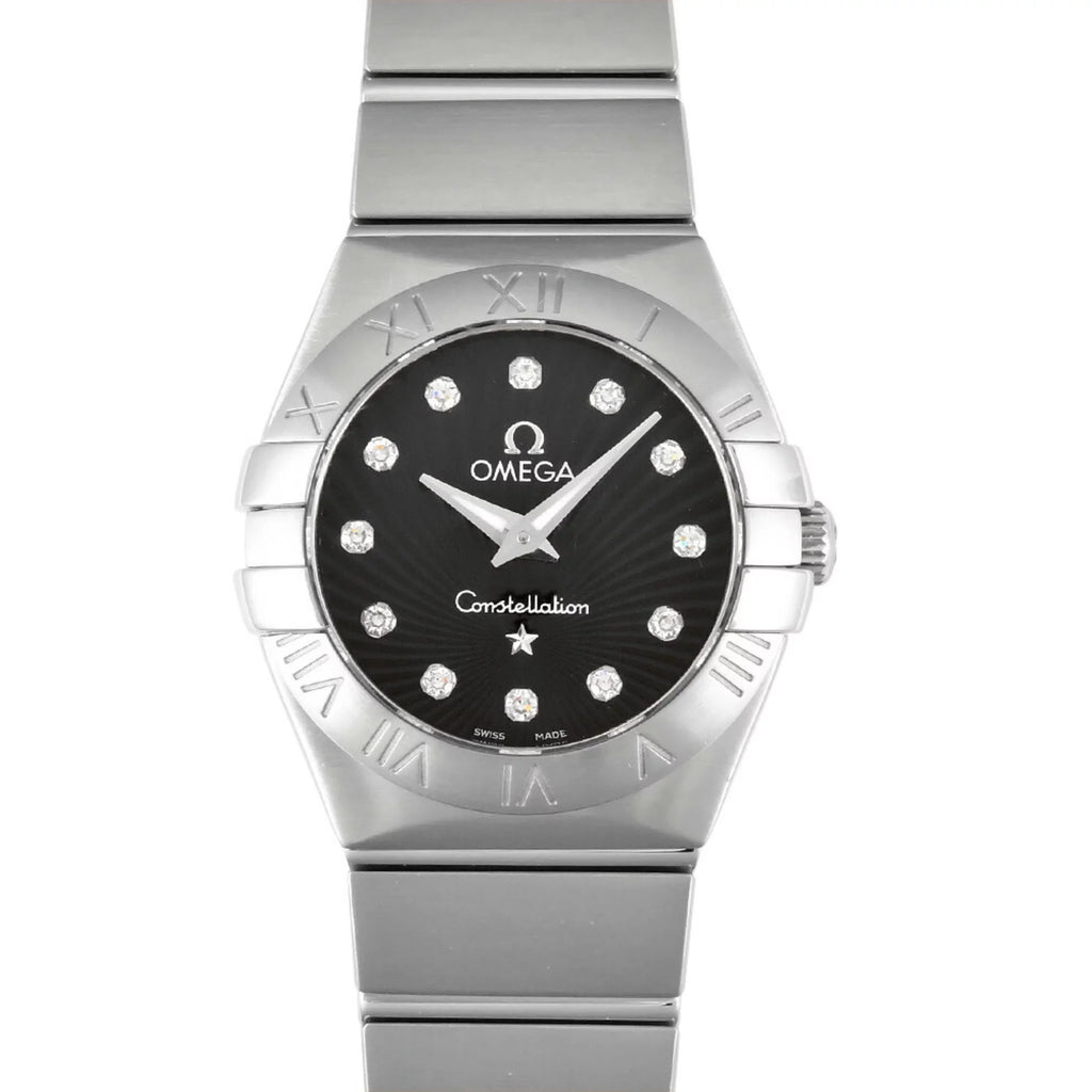 Used Omega OMEGA Constellation 12P Diamond Index SS For Her Quartz Watch Black Dial 123.10.24.60.51.001 (Good)