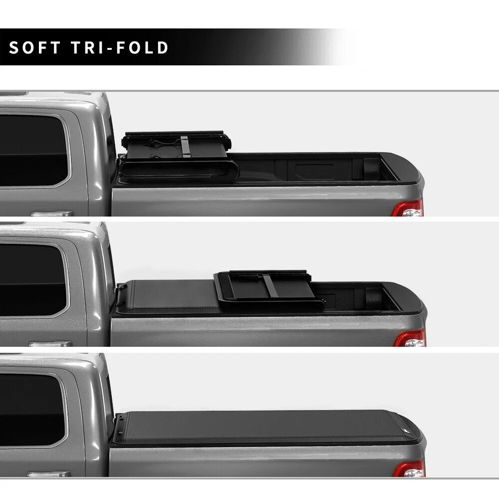 Ledkingdomus 5 ft Bed Soft Tri-fold Truck Bed Tonneau Cover for 2019 2020 2021 2022 2023 Ford Ranger