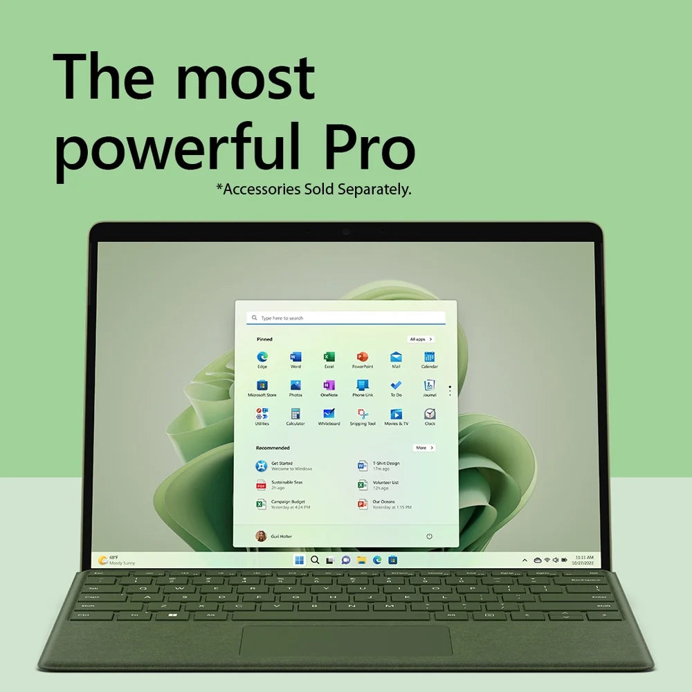 Restored Microsoft Surface Pro 9 13" Touch Tablet, Intel i7 16GB/256GB, Forest (Refurbished)