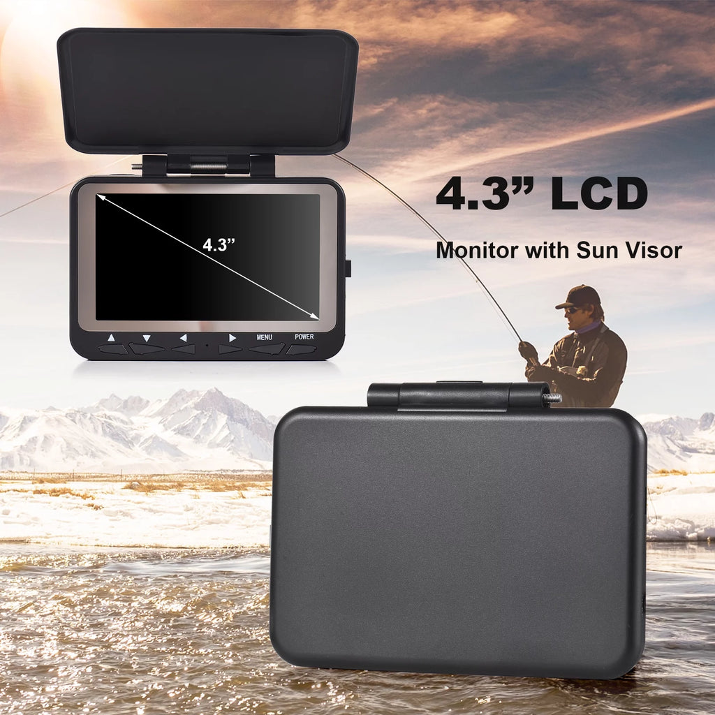 Dcenta 15M/30M 1200TVL Underwater Fishing Camera Fish Finder 4.3'' LCD  8PCS IR LED Night Vision Camera for Ice Boat Fishing