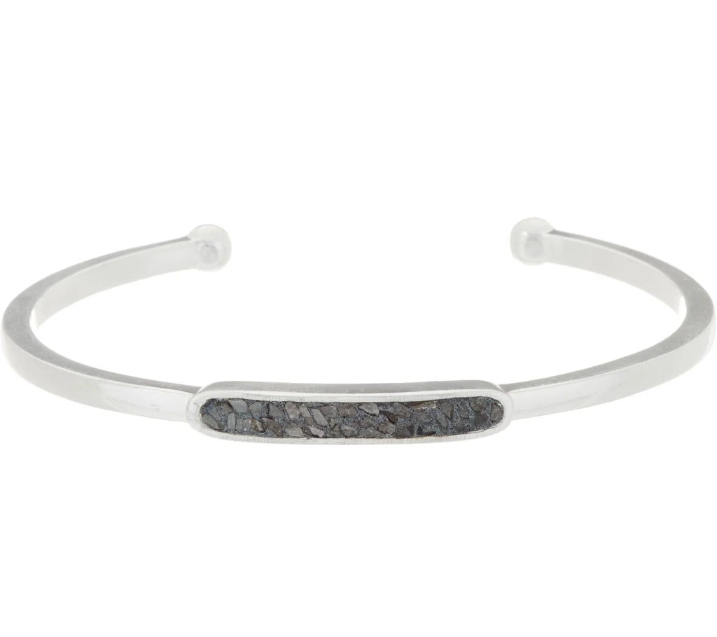 Shana Gulati Black Diamond Slice Leena Cuff Bracelet 7-1/4" Sterling Silver (364