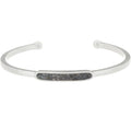 Shana Gulati Black Diamond Slice Leena Cuff Bracelet 7-1/4" Sterling Silver (364