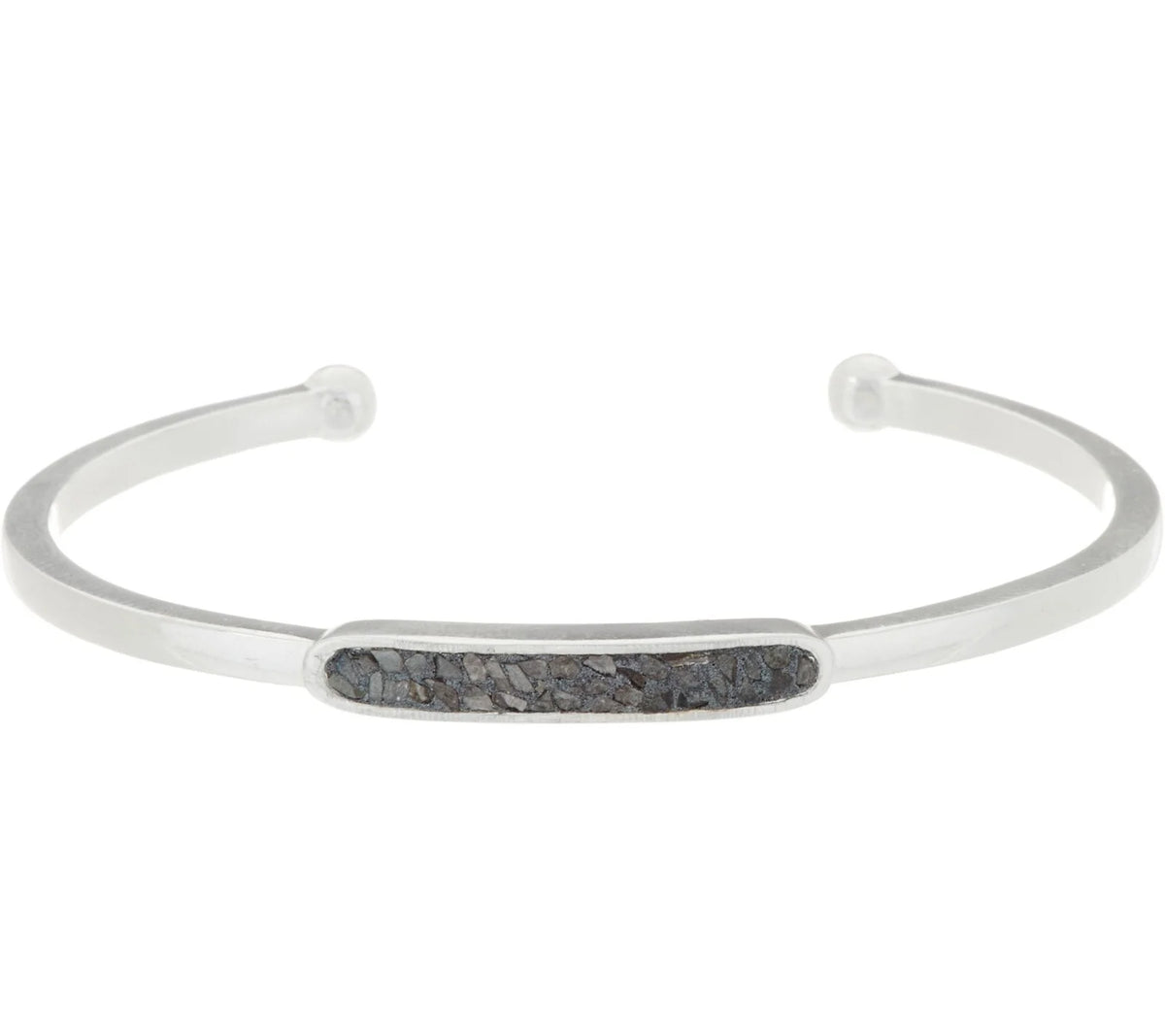 Shana Gulati Black Diamond Slice Leena Cuff Bracelet 7-1/4" Sterling Silver (364