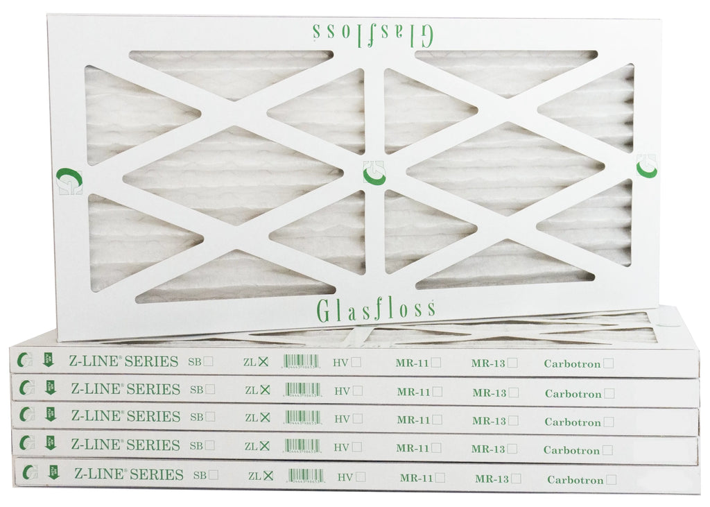 Glasfloss 6x24x1 - MERV 10 -Qty:6 - Furnace Air Filter - Made in USA (Actual Size: 5.5 x 23.5x7/8 inch)