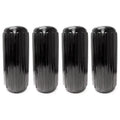 10 x 28 in. Center Hole Ribbed Boat Pontoon Fender, Black - 4 Piece