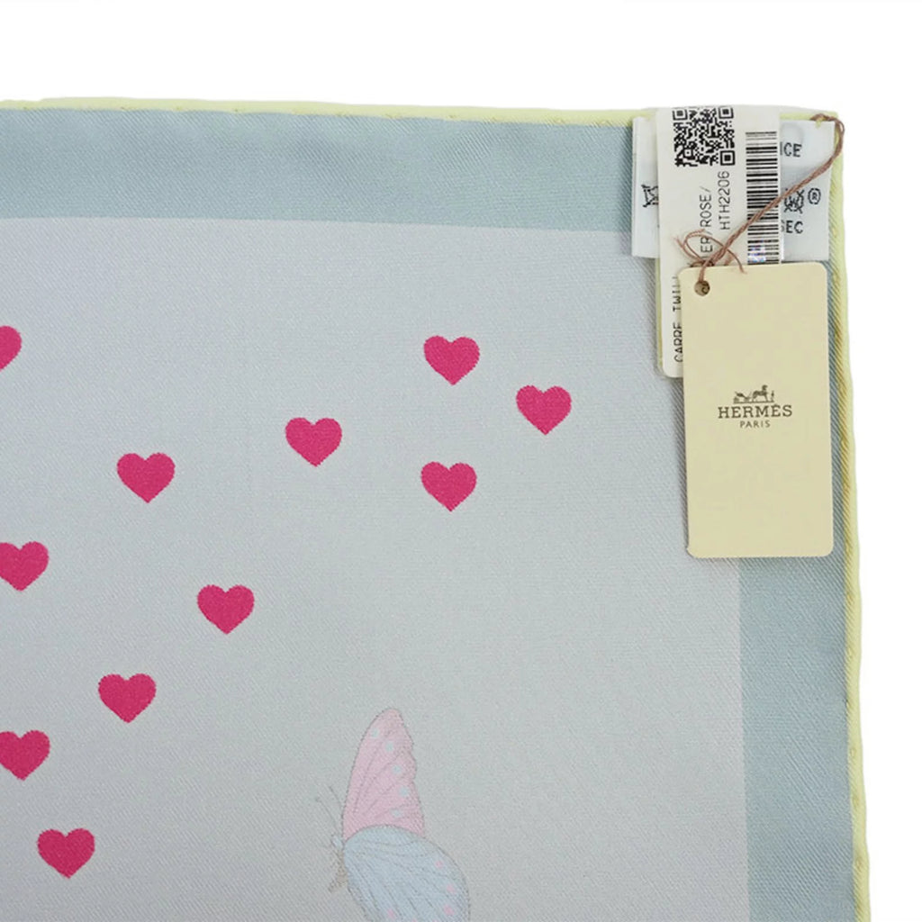 Used Hermes HERMES Carre 90 Story Blue Glacier Pink Multicolor Scarf Muffler H003875S Female Silk Men's STORY SCARF90 2022AW Purchased in July 2022 (Like New)