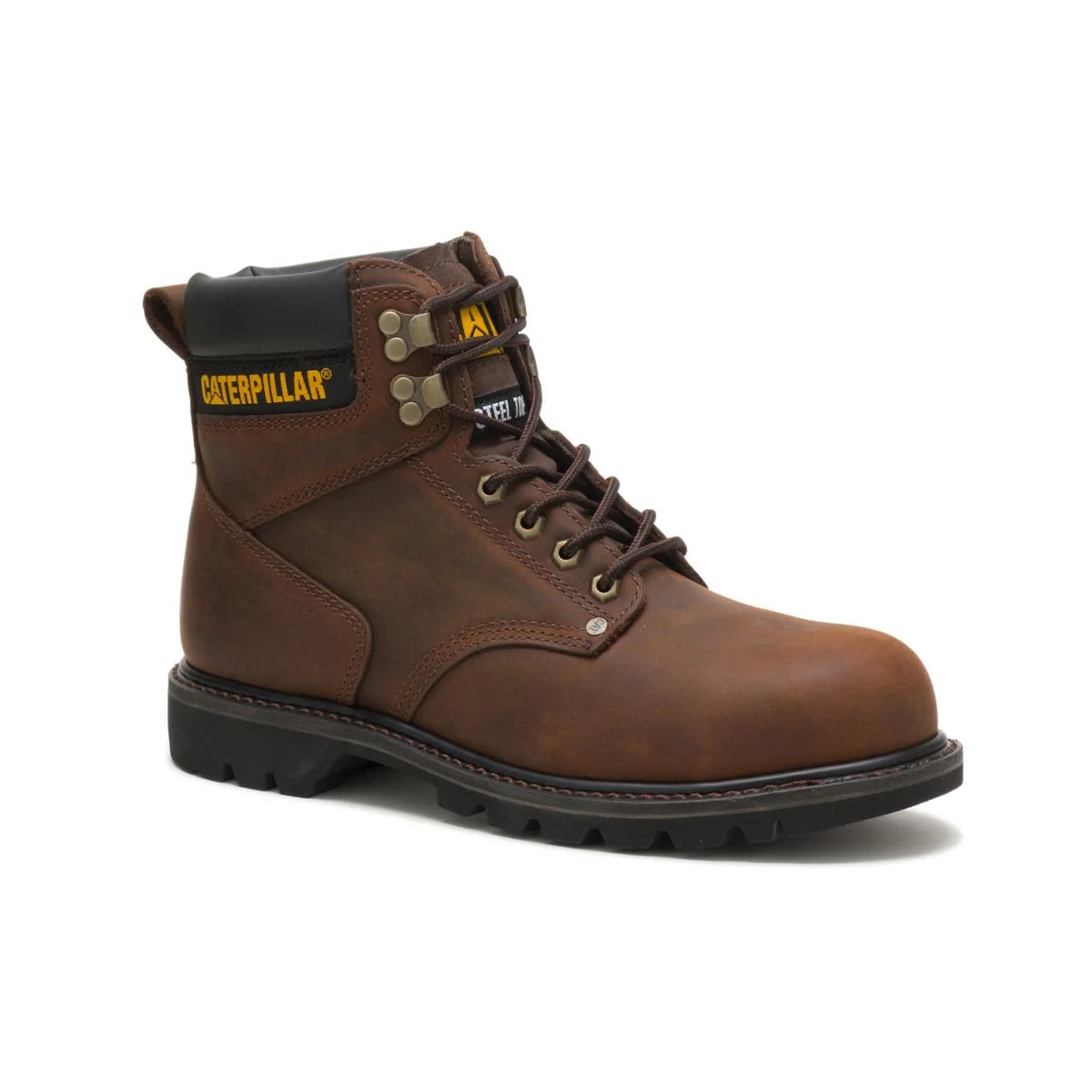 Caterpillar Second Shift Metal Toe Work Boot Men Dark Brown