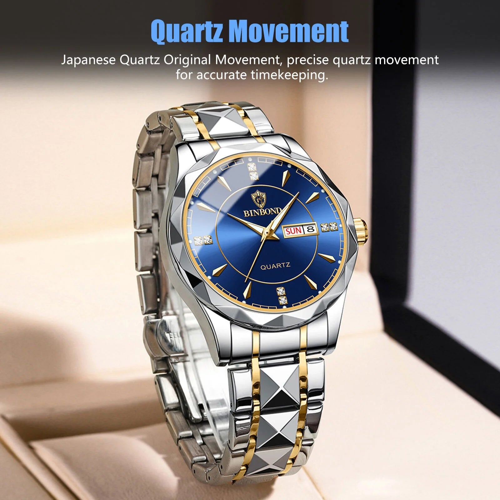Waterproof Men's Watch Classic Rust-resistant Metal Quartz Luminous Business Luxury