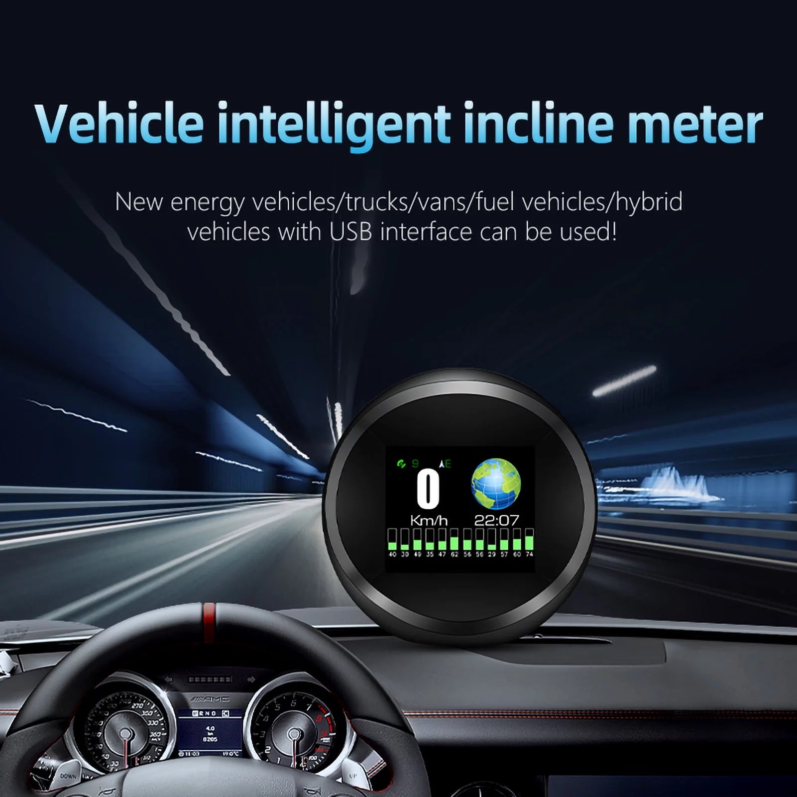 Andoer Digital Inclinometer Level & Angle Gauge, Head Up Display Speedometer for Cars, SUVsGP11
