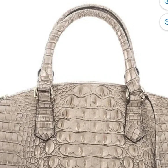 Brahmin Large Duxbury Sugar Cane Silver/Metallic Satchel