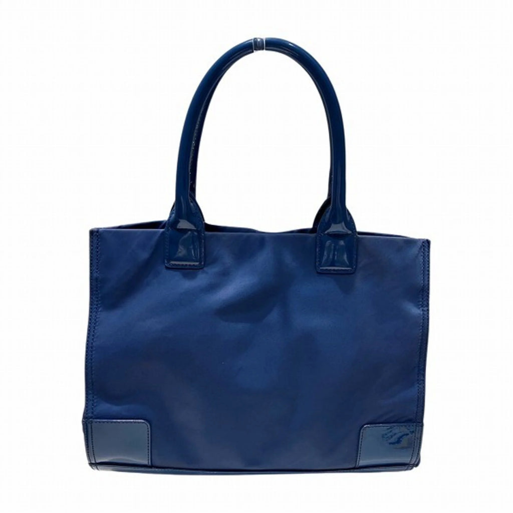 Secondhand Tory Burch Nylon Canvas x Patent Leather Navy Bag Tote Female (Good)